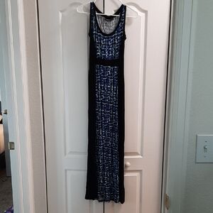Apt. 9 Women's Blue and Black Geometric Maxi Dress